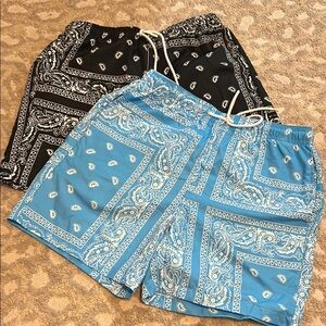Black and Blue Paisley Men's Shorts